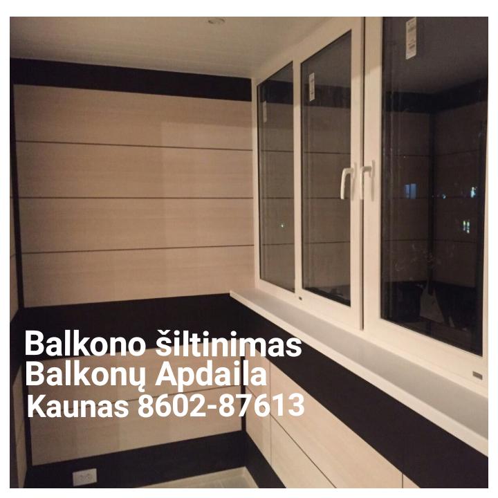 Balkono šiltinimas kaunas 8602-87613, balkono apdaila Kaune, balkono remontas, balkono apdailos darbai, balkono lubų įrengimas, balkono dailylenčių kalimas, balkono grindų irengimas